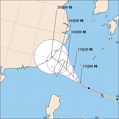 海棠颱風路線圖